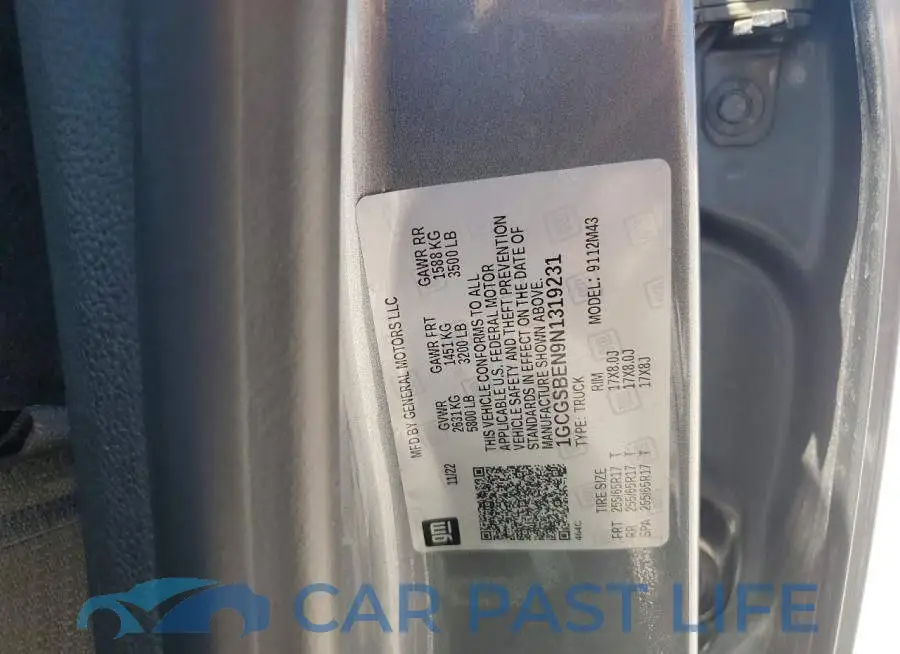 1GCGSBEN9N1319231# 12