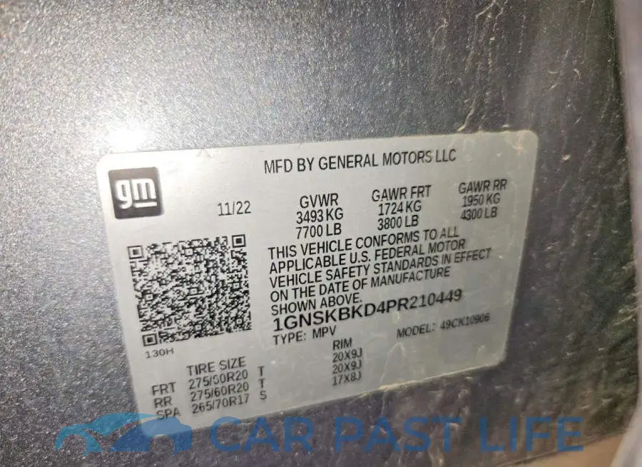 1GNSKBKD4PR210449# 13