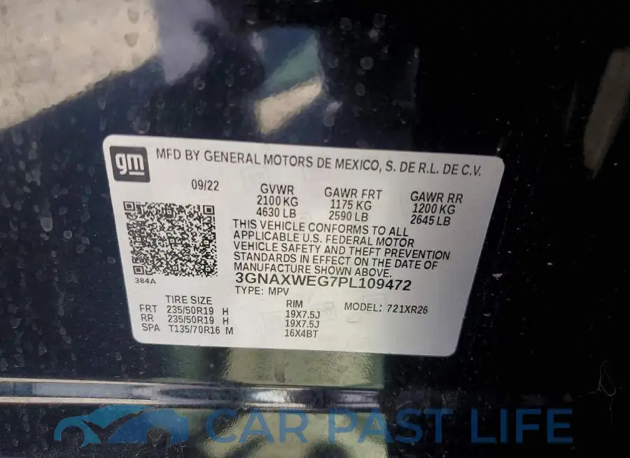 3GNAXWEG7PL109472# 13