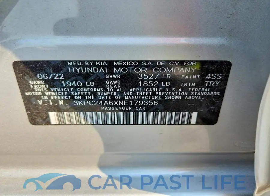 3KPC24A6XNE179356# 12