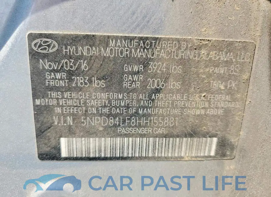 5NPD84LF8HH155881# 13