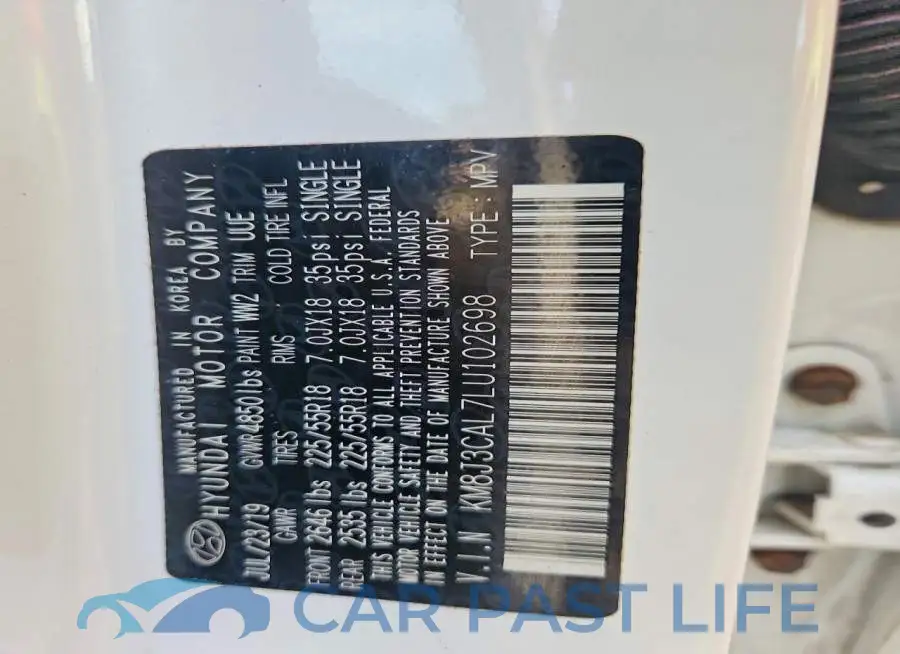 KM8J3CAL7LU102698# 13