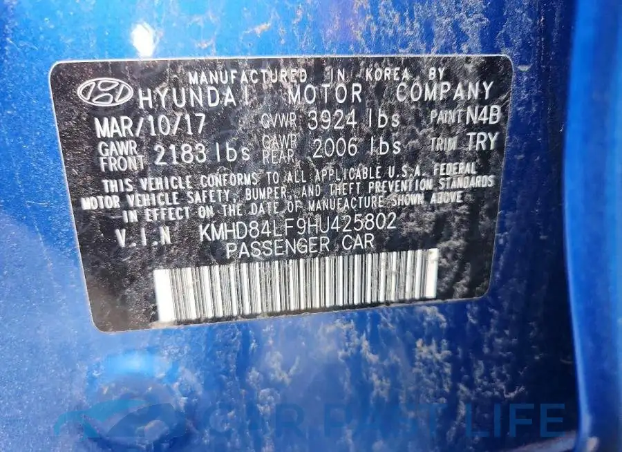 KMHD84LF9HU425802# 12