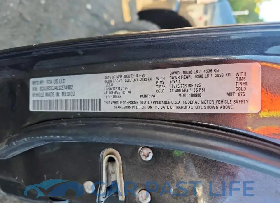 3C6UR5CJ4LG274902# 12