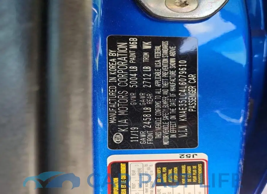 KNAE35LC4L6079610# 13