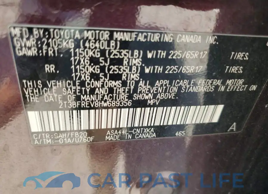 2T3BFREV8HW689356# 13