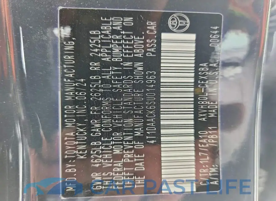 4T1DAACK6SU014963# 13