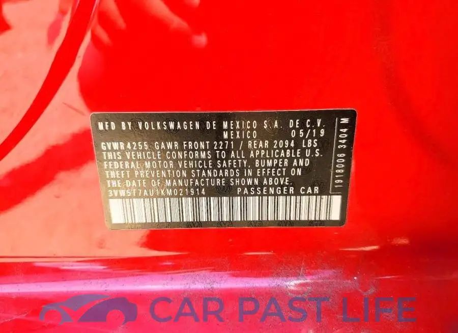 3VW5T7AU1KM021914# 13