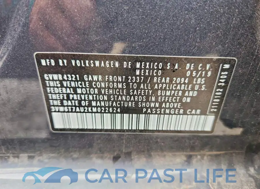 3VW6T7AU2KM022624# 12
