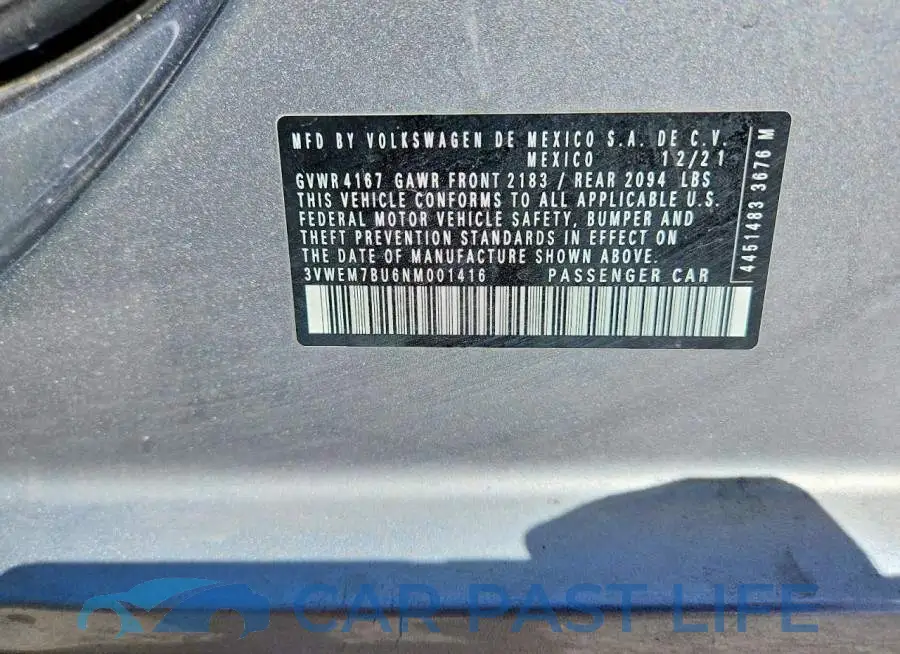 3VWEM7BU6NM001416# 12