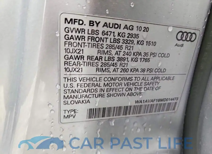 WA1AVAF16MD014473# 12