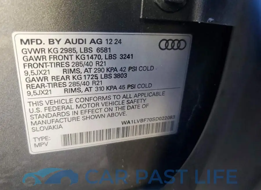 WA1LVBF70SD022083# 13