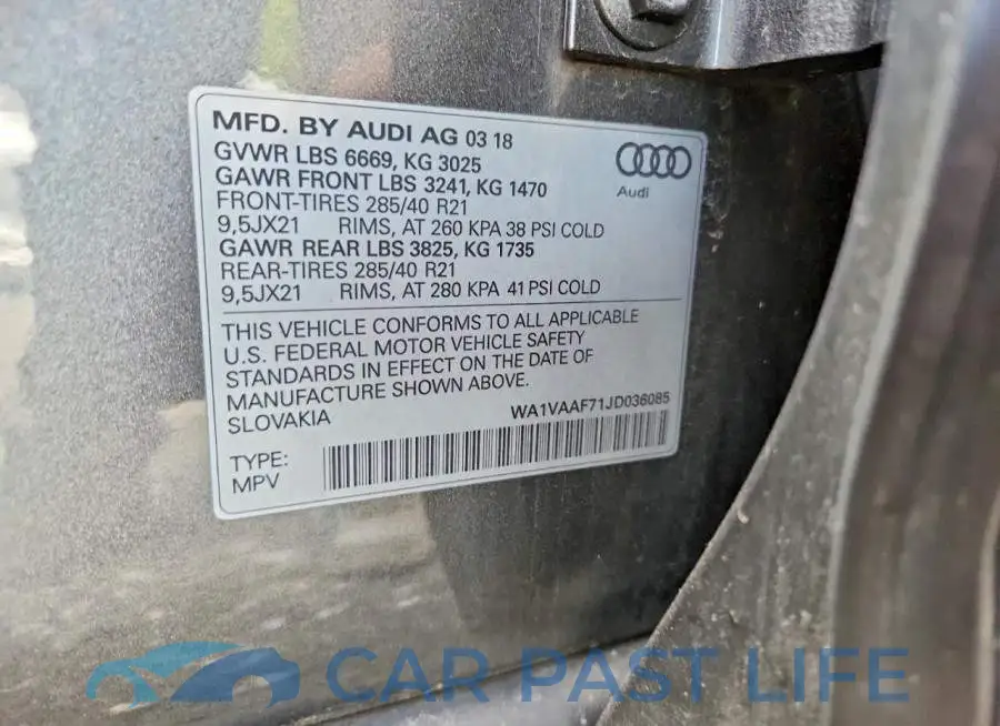 WA1VAAF71JD036085# 13
