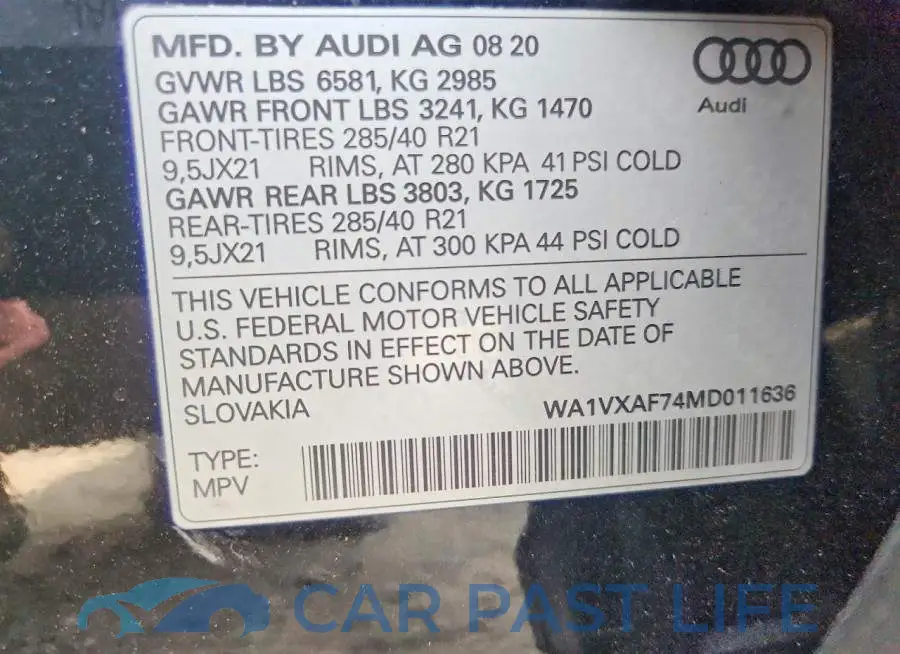 WA1VXAF74MD011636# 13
