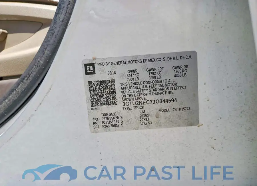 3GTU2NEC7JG344594# 12