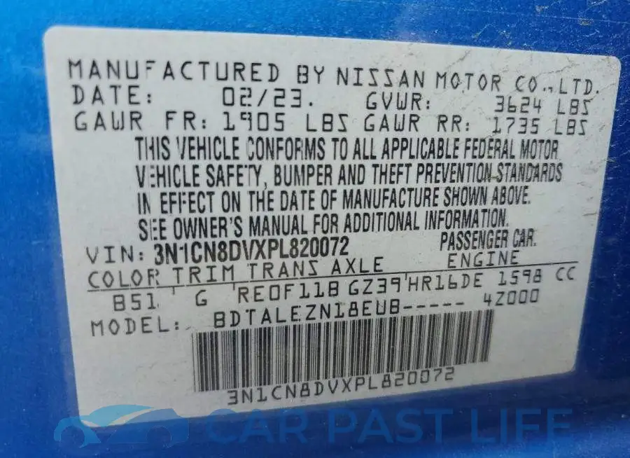 3N1CN8DVXPL820072# 12