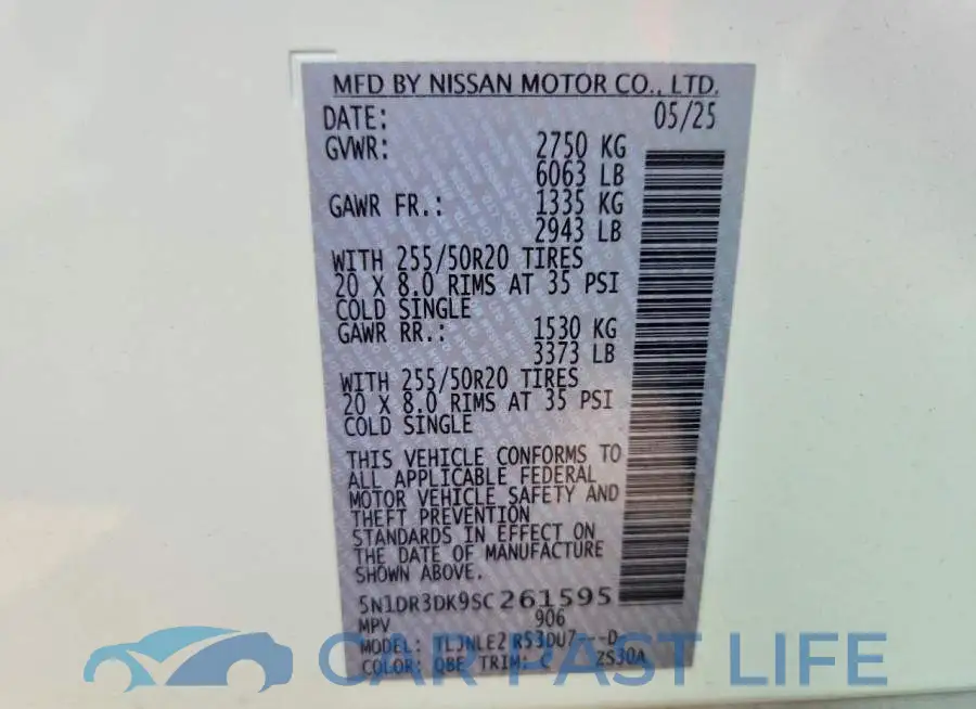 5N1DR3DK9SC261595# 12