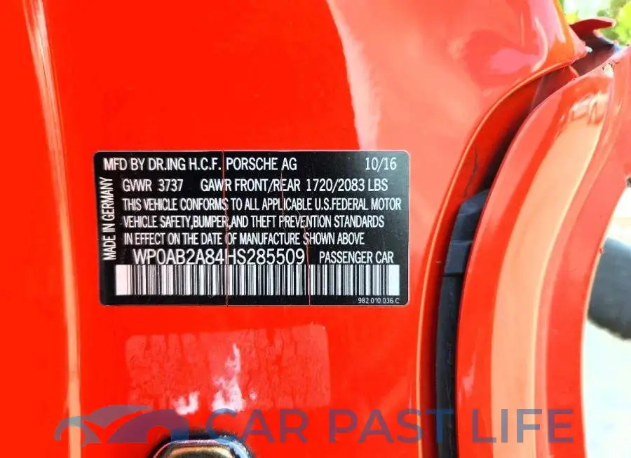 WP0AB2A84HS285509# 13