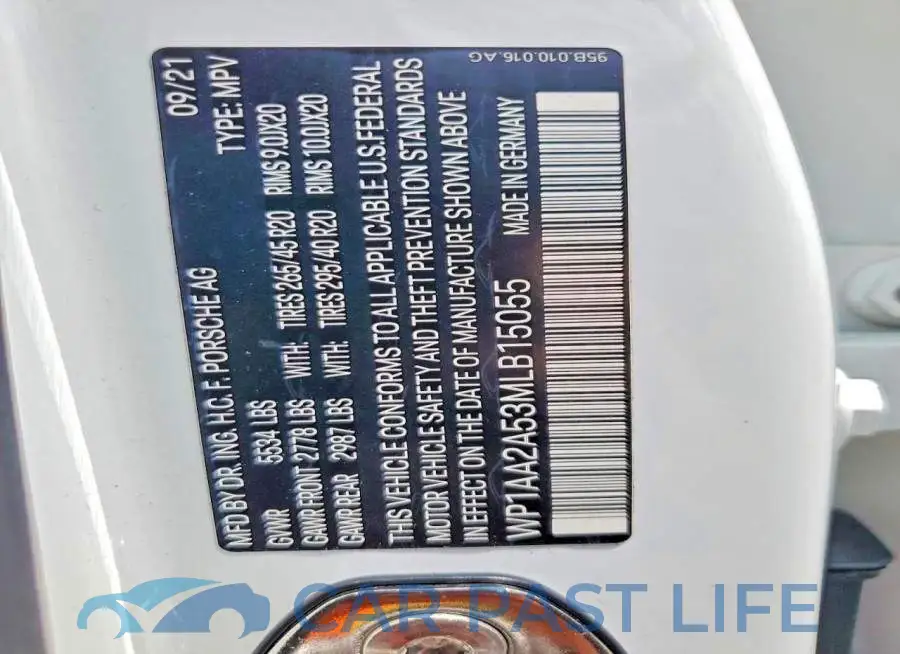 WP1AA2A53MLB15055# 13
