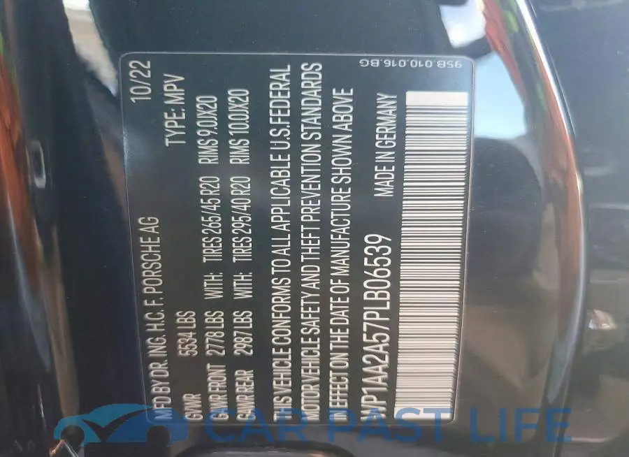 WP1AA2A57PLB06539# 13