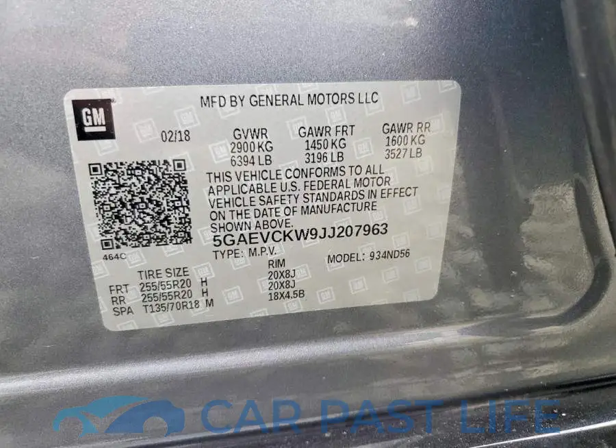 5GAEVCKW9JJ207963# 13
