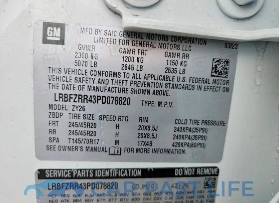 LRBFZRR43PD078820# 13