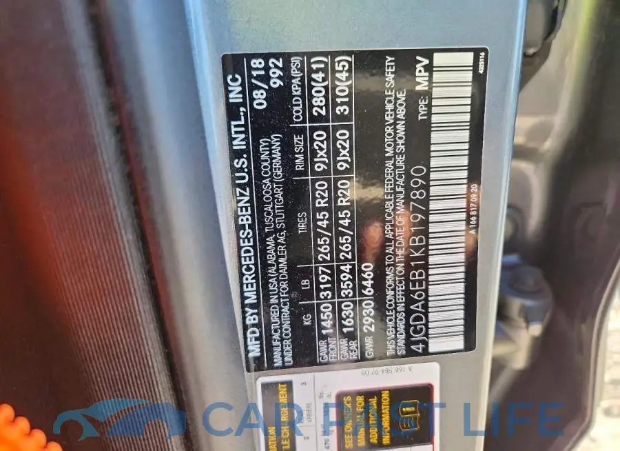 4JGDA6EB1KB197890# 12