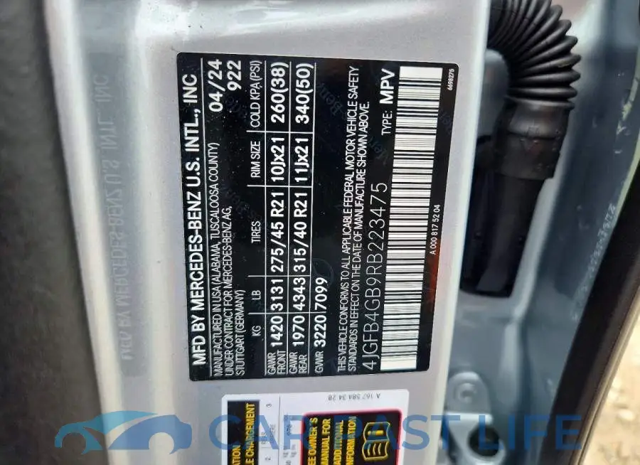 4JGFB4GB9RB223475# 14