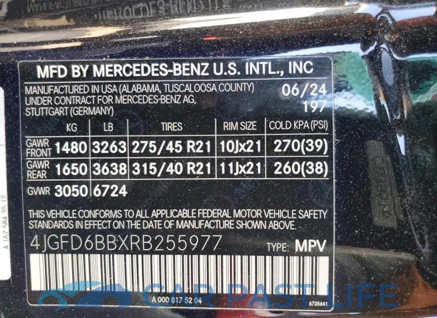 4JGFD6BBXRB255977# 13