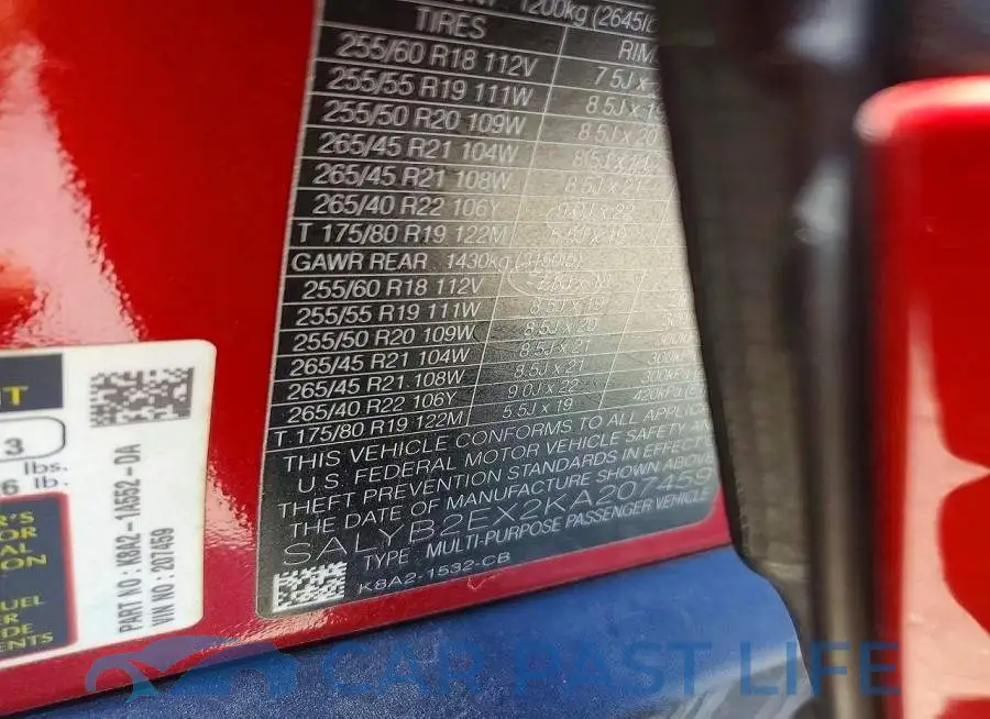 SALYB2EX2KA207459# 12