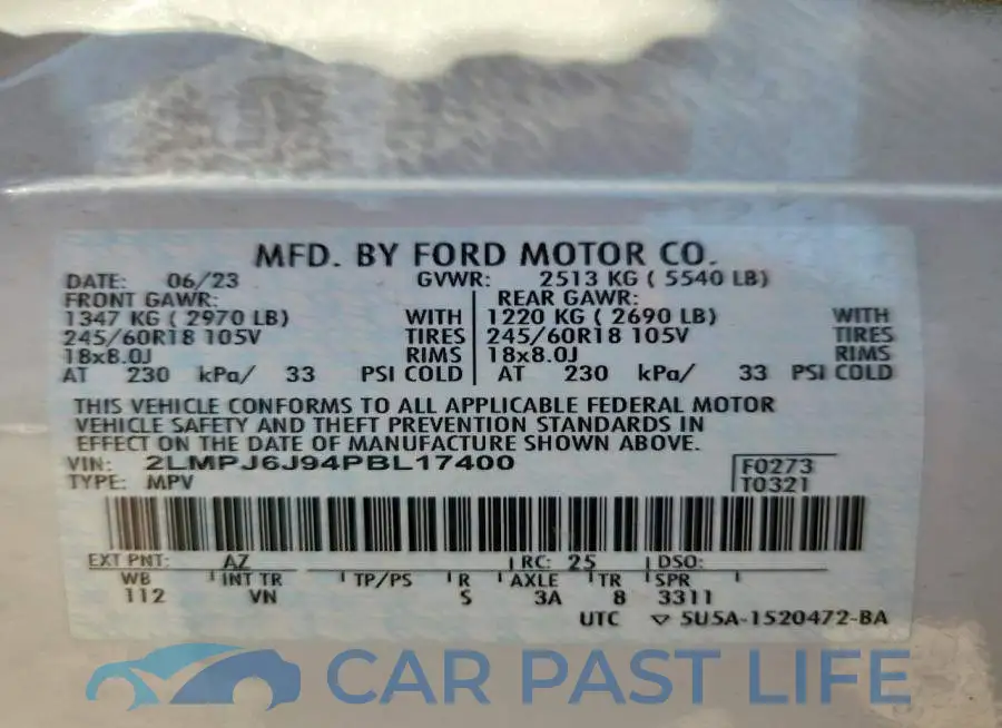 2LMPJ6J94PBL17400# 14
