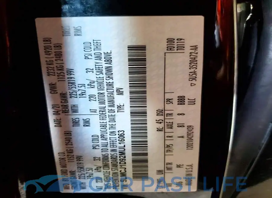 5LMCJ1D92MUL16063# 13