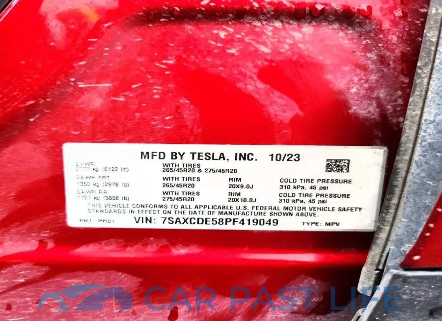 7SAXCDE58PF419049# 13