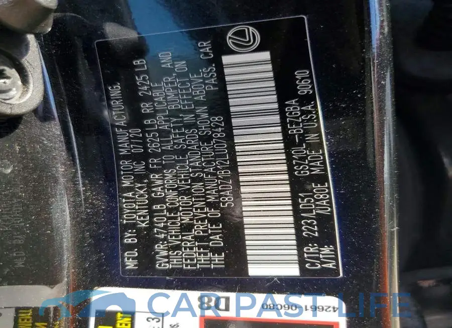 58ADZ1B12LU078428# 12