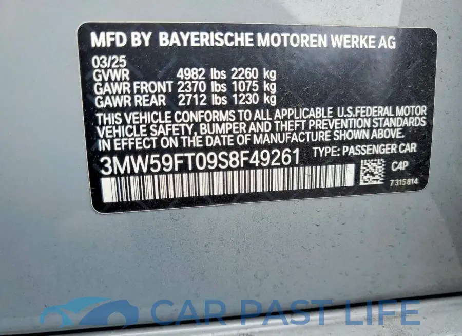 3MW59FT09S8F49261# 12