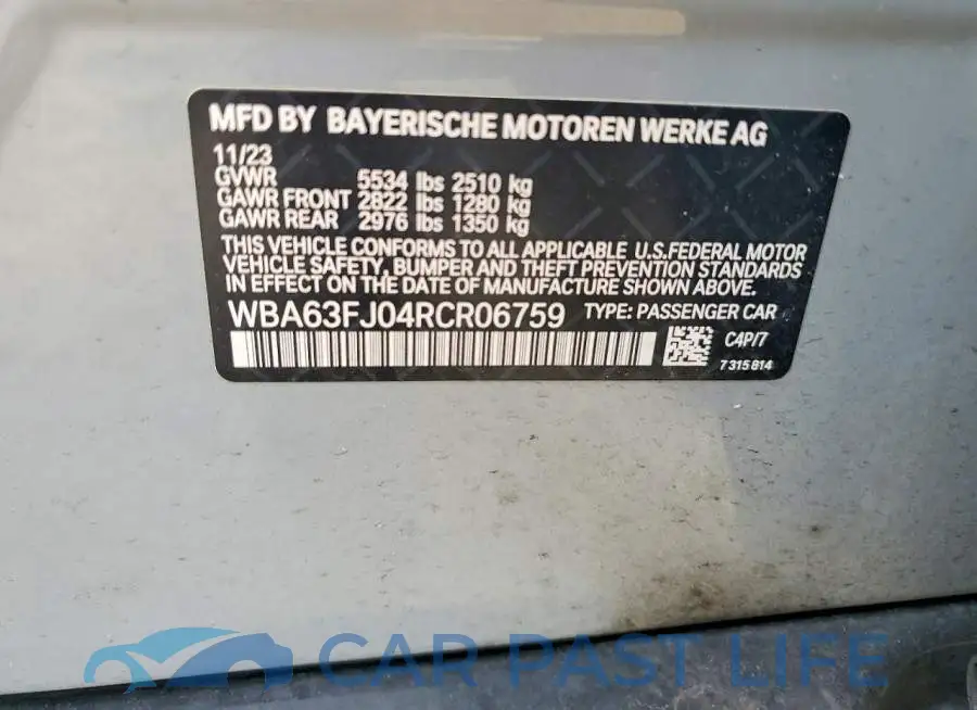 WBA63FJ04RCR06759# 12