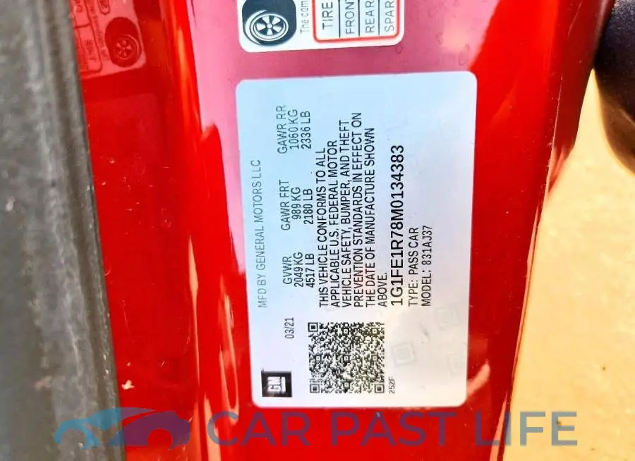 1G1FE1R78M0134383# 12