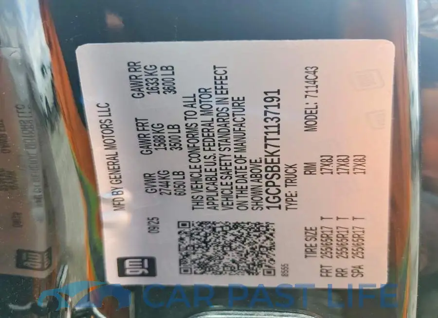 1GCPSBEK7T1137191# 13