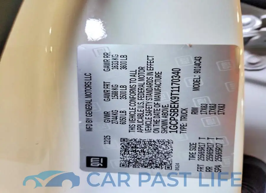 1GCPSBEK9T1170340# 12