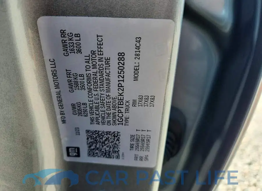 1GCPTBEK2P1250288# 12