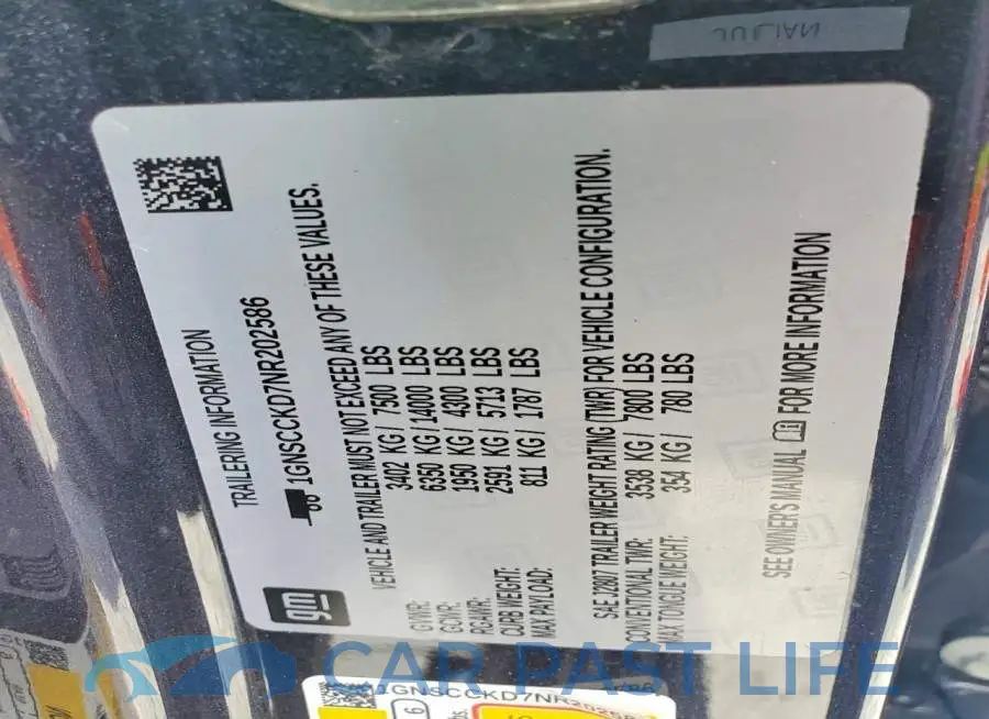 1GNSCCKD7NR202586# 13