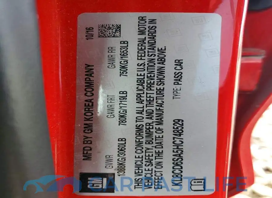 KL8CD6SA5HC748529# 12