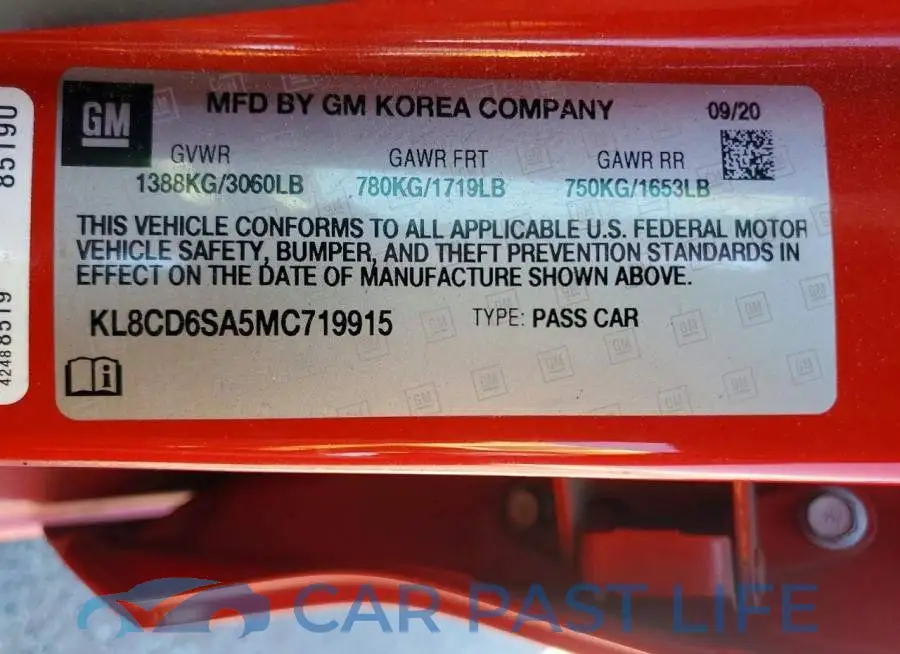KL8CD6SA5MC719915# 13
