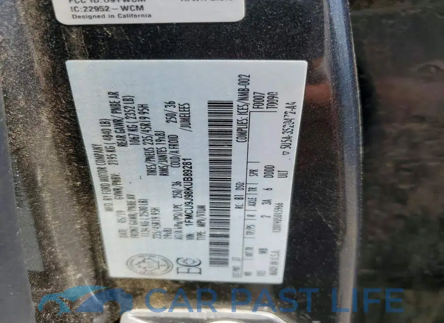 1FMCU9J98KUB89281# 13