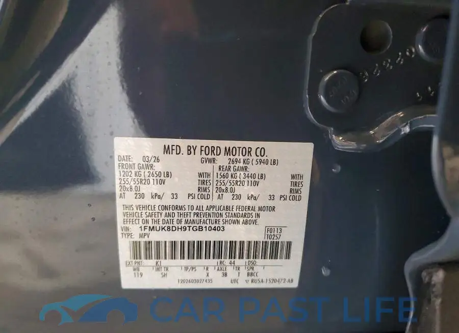 1FMUK8DH9TGB10403# 14