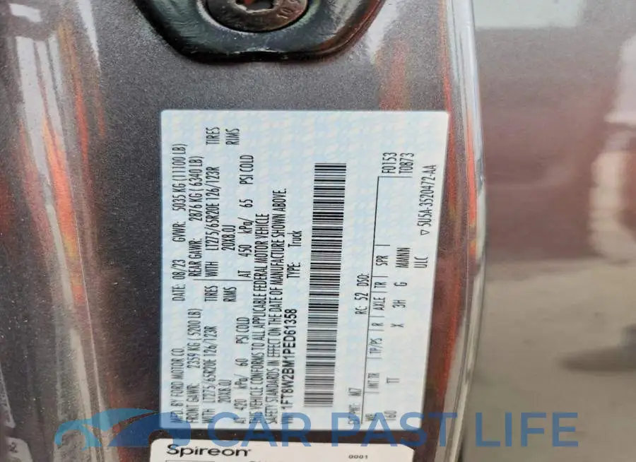 1FT8W2BM1PED61358# 13