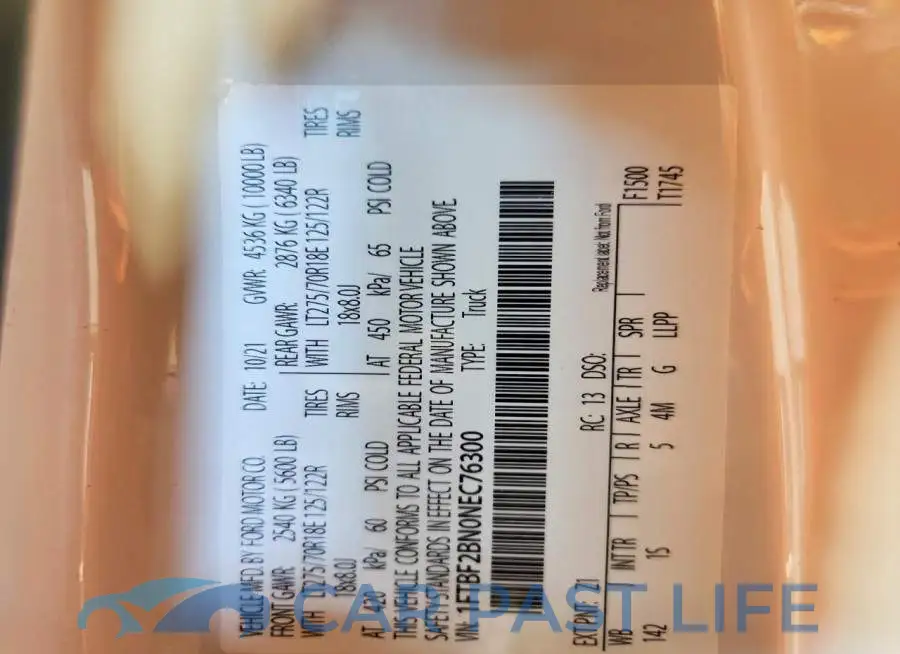 1FTBF2BN0NEC76300# 12