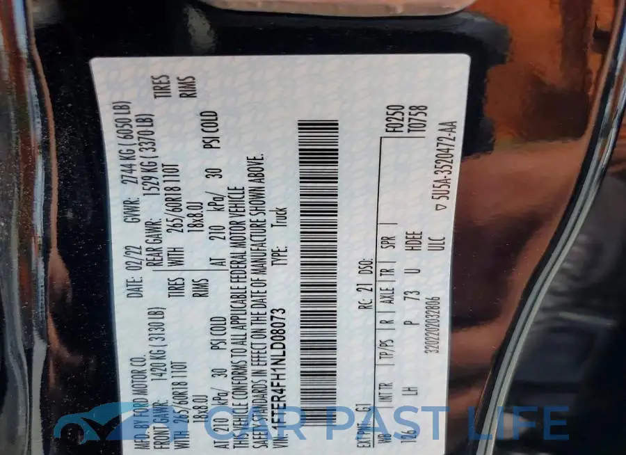 1FTER4FH1NLD08073# 12