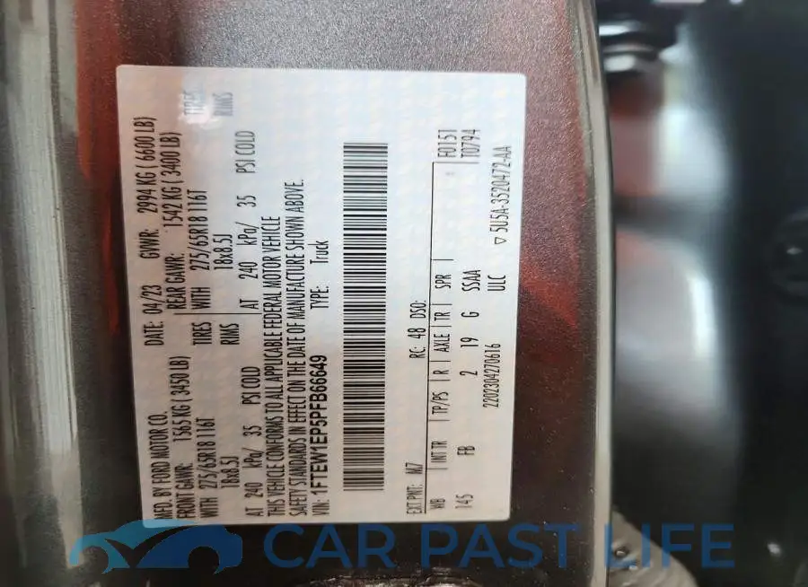 1FTEW1EP5PFB66649# 12
