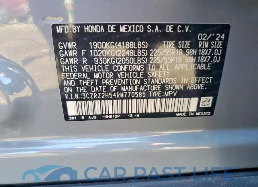 3CZRZ2H54RM770585# 13